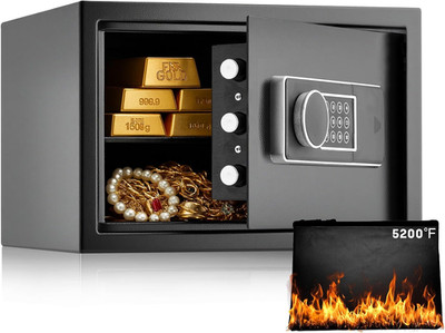 Compact Fireproof Security Safe with Digital Keypad and Alarm System