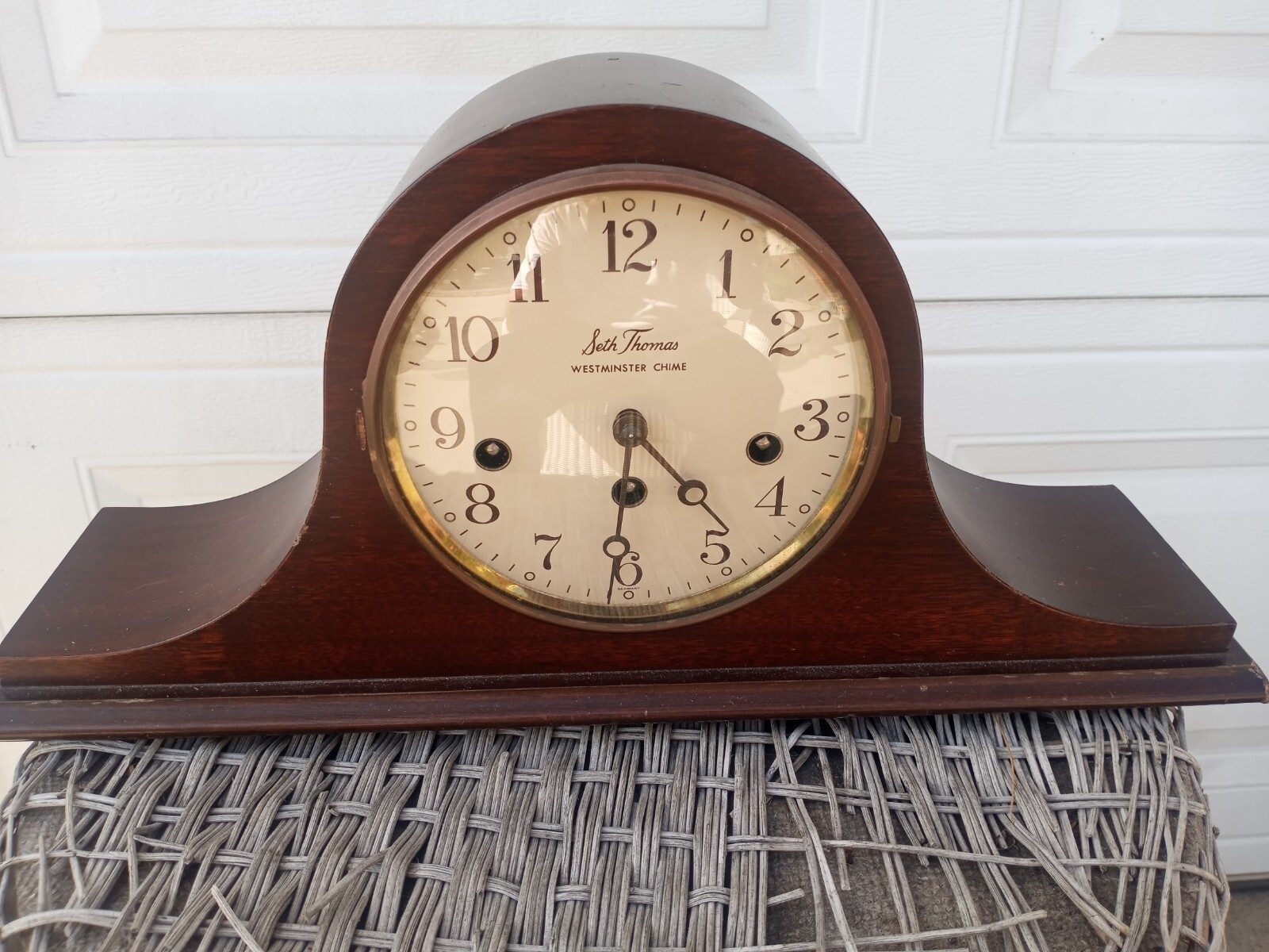 VINTAGE GERMAN SETH THOMAS MANTEL CLOCK WOODBURY 1302A MAHOGANY eBay