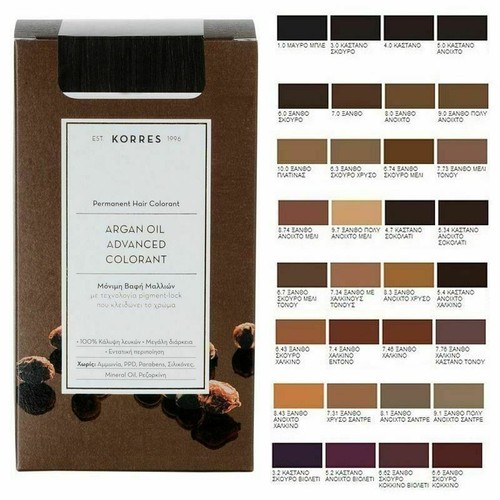 Korres Permanent Hair Color Argan Oil Advanced Colorant Ammonia Free eBay