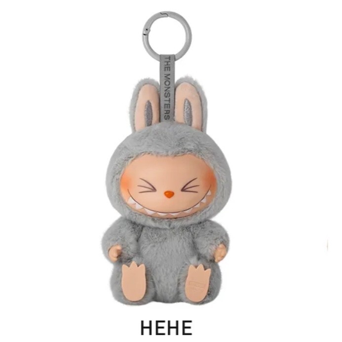 ラブブ　popmart HEHE LABUBU POP MART Labubu Have A Seat Plush Doll Toy Gray HEHE (US