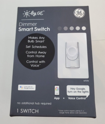 GE Dimmer Smart Switch CSWDMBLBWF1/ST-WT1  With App Voice Control New