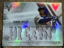 2015 Topps Triple Threads Relics Jorge Soler #TTR-JS3 Rookie RC #’d 21/36 ⚡️