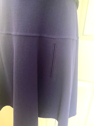 OSCAR DELA RENTA KLEID KOBALTBLAU WOLLKREPP ÄRMELLOS KNIELANG 4 - Bild 9 von 13