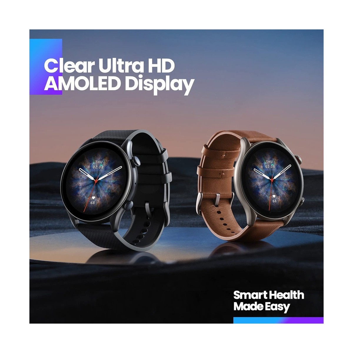 Amazfit GTR 3 Pro 46mm Aluminum Case with Leather Strap Amazfit GTR 3 Pro 46mm Aluminum Case with Leather Strap
