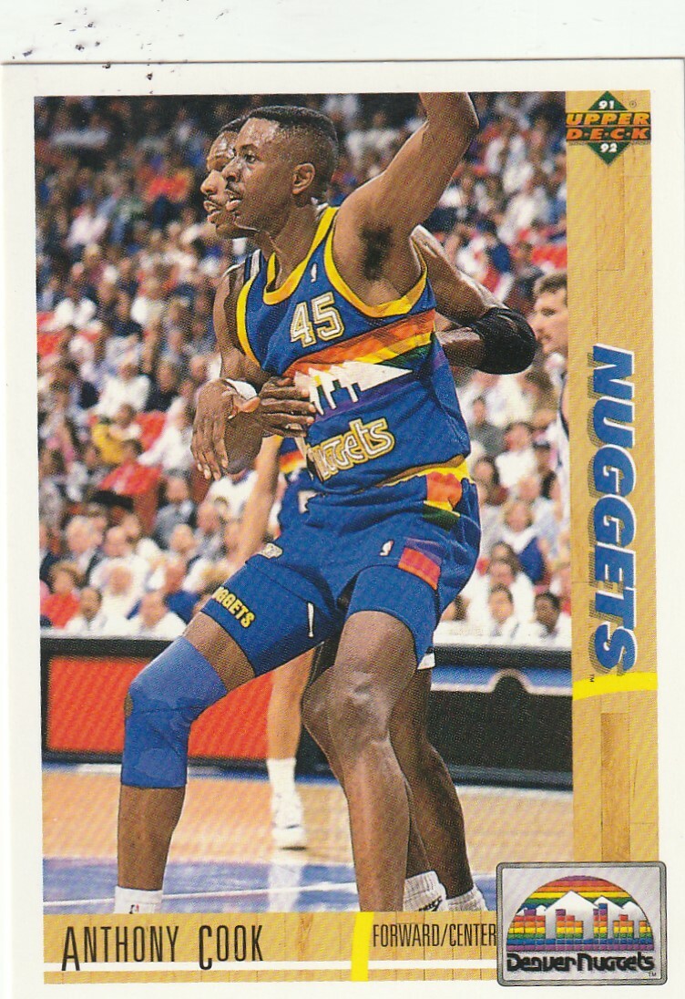 FREE SHIPPING-MINT-1991-92 Upper Deck Anthony Cook #203 NUGGETS