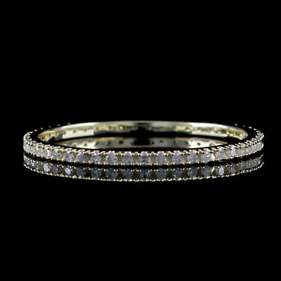 Eternity Stackable Band Round Cubic Zirconia in 14k Yellow Gold Plated ...