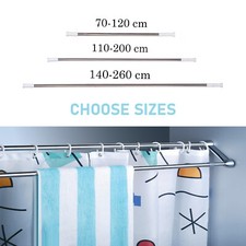 Heavy Duty Extendable Telescopic Shower Curtain Pole Rail for Bath, Door& Window