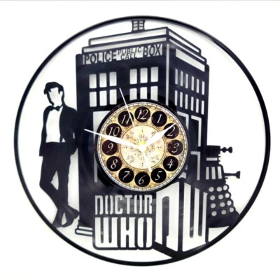 DOCTOR Dr WHO | Vinyl Record Clock | Theater Movie Room Wall Art Decor Gift