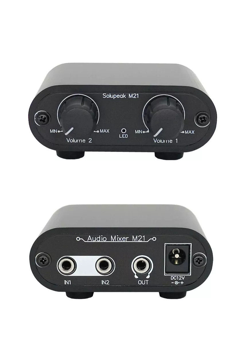 2 Channel 3.5mm Stereo Mini headphone Audio Mixer powered mixer