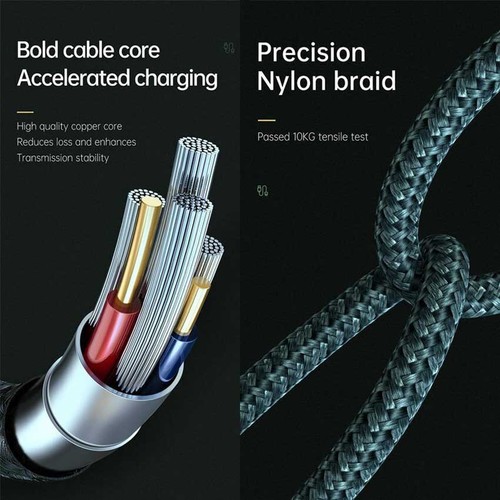 Long Lasting LED Fast Charging Cable Mcdodo For Type C/iPhone USB C Nylon - Picture 8 of 16
