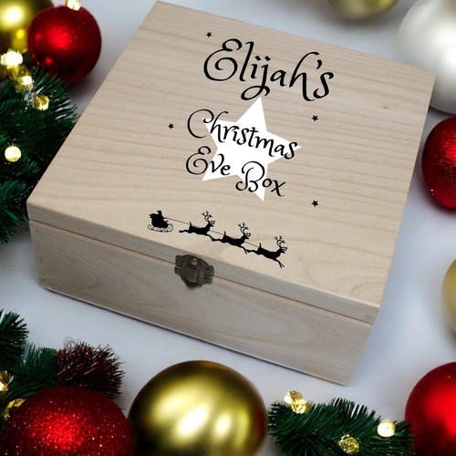 Personalised Christmas Eve Box Wooden Printed Full Colour For Kids Xmas - Picture 4 of 21