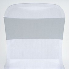 10 Silver Spandex STRETCHABLE CHAIR SASHES Wedding Party Light Gray SALE