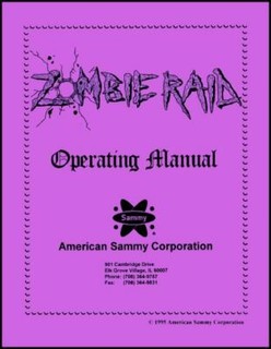 Zombie Raid Arcade Video Game Operation/Service/Repair/Troubleshooting Manual pD