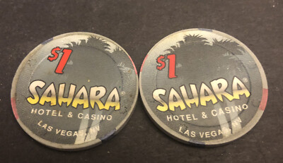 (Lot of 2) SAHARA $1 Casino Chip Las Vegas Nevada Retired Obsolete Lot C