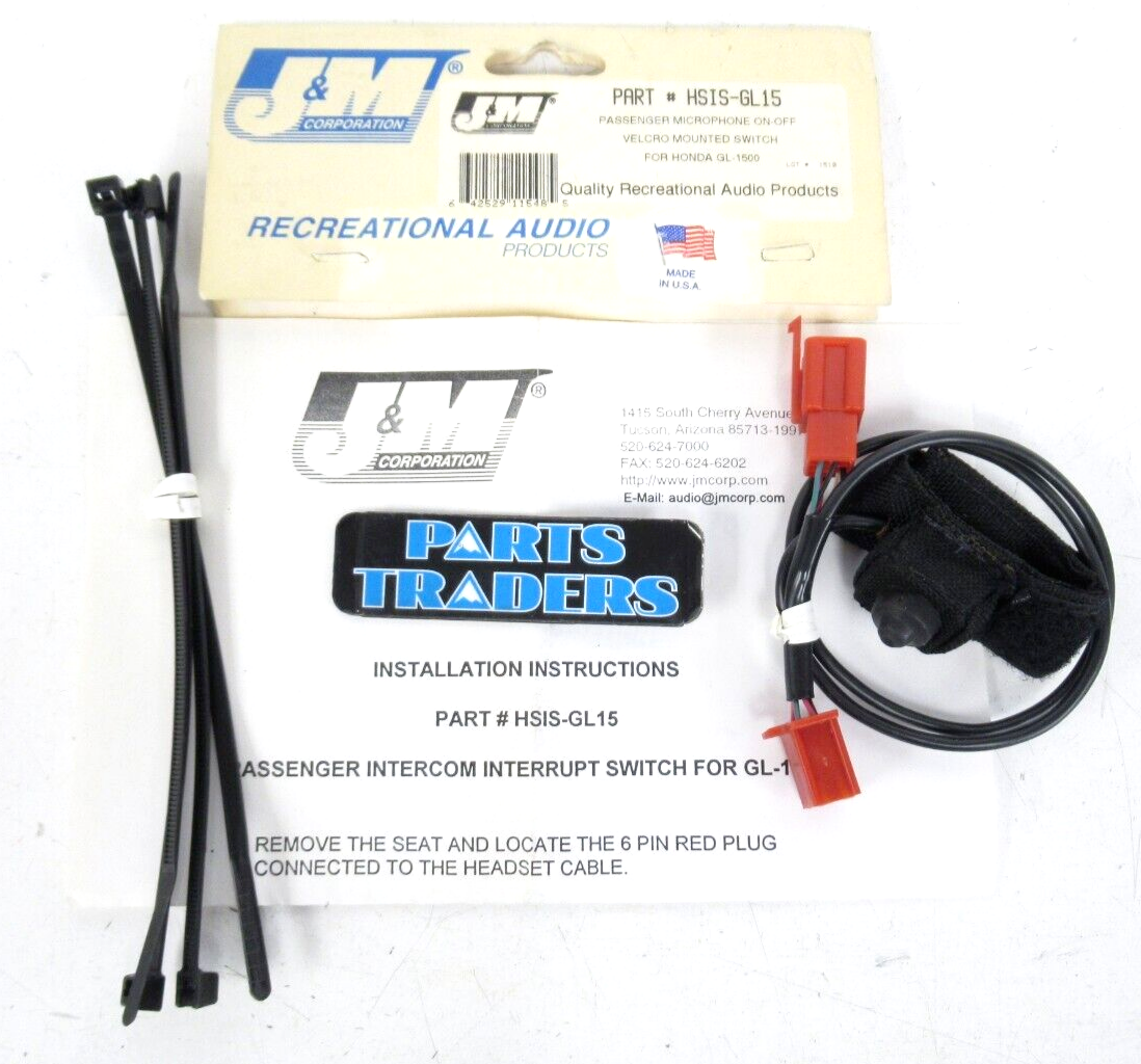 E®️ J&M Intercom Passenger Microphone Interrupt Switch GL1500 Gold