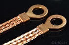 2 x ground tape copper + cable lug copper braid 8mm² pure copper 140x12 copper tape