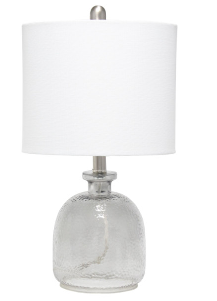 Настольная лампа из кованого стекла Lalia Home с льняным абажуром Mercury/ White