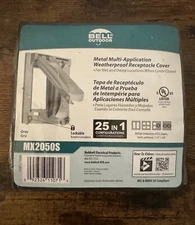BELL OUTDOOR METAL MULTI-APPLICATION WEATHERPROOF RECEPTACLE COVER MX2050S