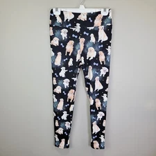 Dren Designs Retriever Pups And Bows Polyester Spandex Ankle Leggings One Size