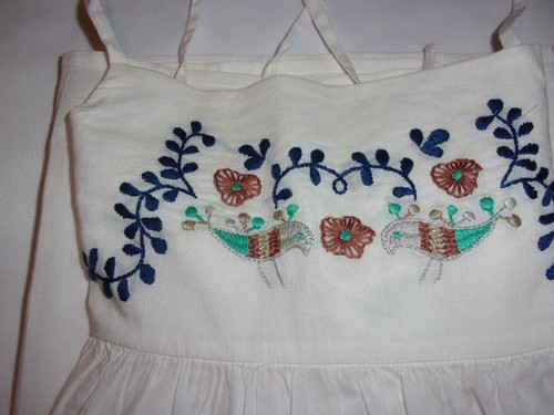Bonpoint Girl Top hand Embroidered. Summer Blouse W/Straps White Size 8 NWT $140 - Picture 4 of 7