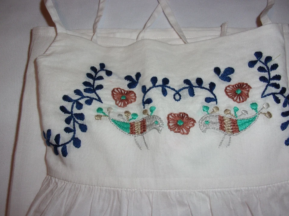 Bonpoint Girl Top hand Embroidered. Summer Blouse W/Straps White Size 8 NWT $140 - Image 4 of 4