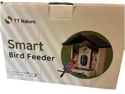 TT Nature Smart Bird Feeder 1080P HD Iron Roof w/ Rechargable Battery. New*