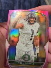 Noah Sewell 2022 Bowman University Chrome Pink Refractor #57 Oregon Ducks