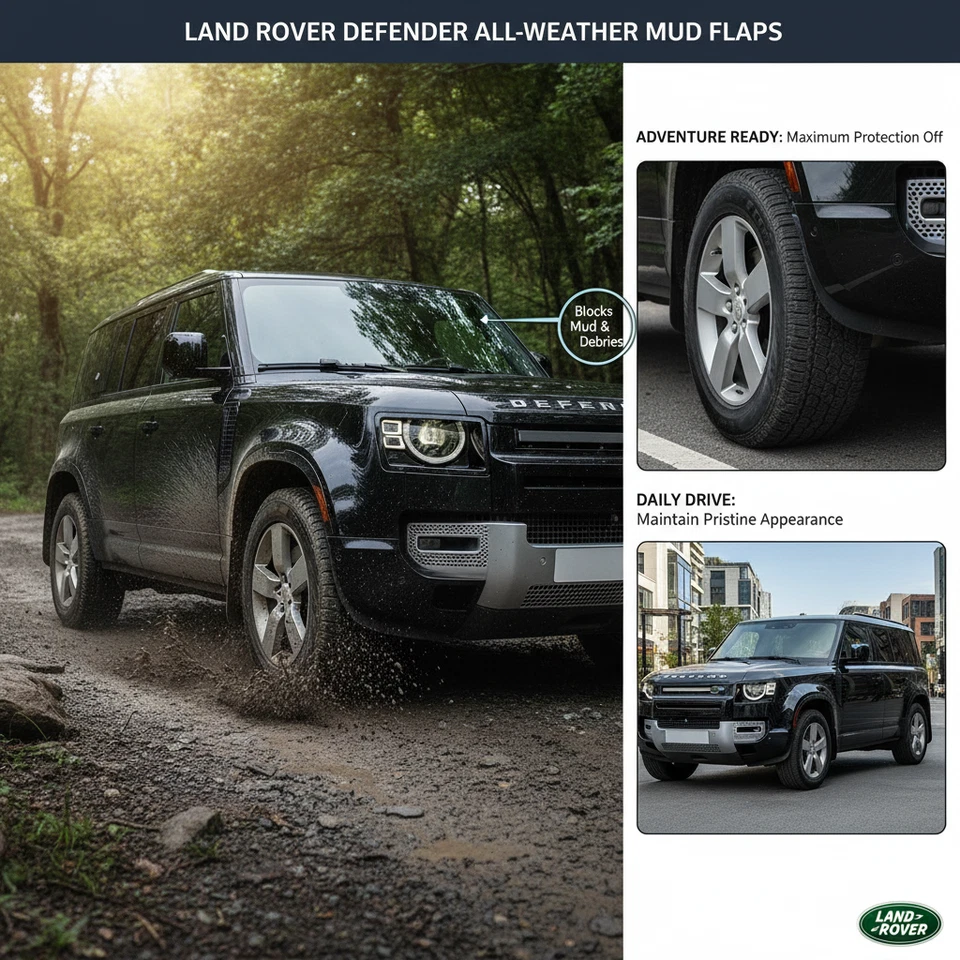 Mud Flaps Mudguards Fenders Splash Guards Fits For LR Defender 90/110 1990-2016 - Image 2 of 4