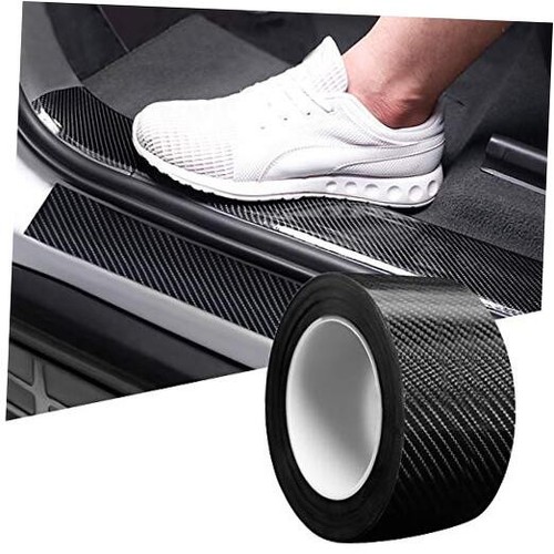 Car Door Edge Guards Door Sill Protector 5D Carbon Fiber 2.7In x 33Ft Black