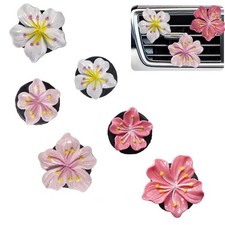 Cute Car Air Fresheners Vent Clips 6 PCS, Flower Air Vent Clips Pink Car Acce...
