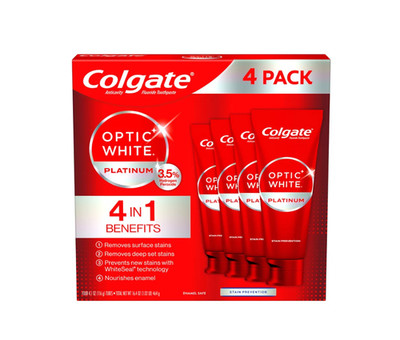 Colgate Optic White platinum Toothpaste 4.1 oz, 4-Pack