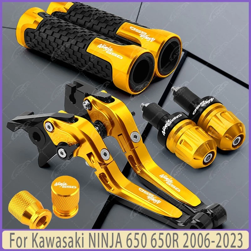 NEW Handle Grip Cap Brake Clutch Lever Set For Kawasaki NINJA 650 650R 2006-2023 Foto 2 de 4