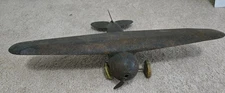 Vintage WYANDOTTE Pressed Steel Toy Airplane USA 18" Wingspan 1930s