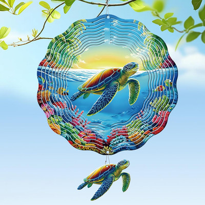 Sea Turtle Wind Spinners Outdoor, Sea Turtle Gifts for Women Mom Grandma Men, 3D
