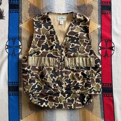 Vintage Men s L.L. Bean Duck Camo Hunting Shooting Game Vest Size Large USA Made