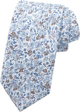 Men Skinny Tie Cotton Floral Necktie for Wedding Groomsmen Tie