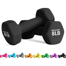 Hexagonal Cast Iron Neoprene Dumbbell Set 8 lb for Yoga & Strength Training