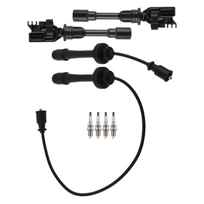 2pcs Ignition Coils & 4pcs Spark Plugs & Wires for Mazda Protege 2.0L 2001-03