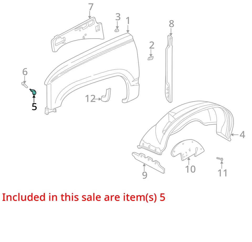 1998-2000 CHEVROLET GMC C2500 K2500 BRACKET ASM FRT W/H PNL LW 15611304 NEW OEM - Image 2 of 3
