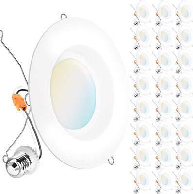 Sunco 24 Pack 6 Inch LED Can Lights Retrofit Recessed Lighting  Smooth Trim 965