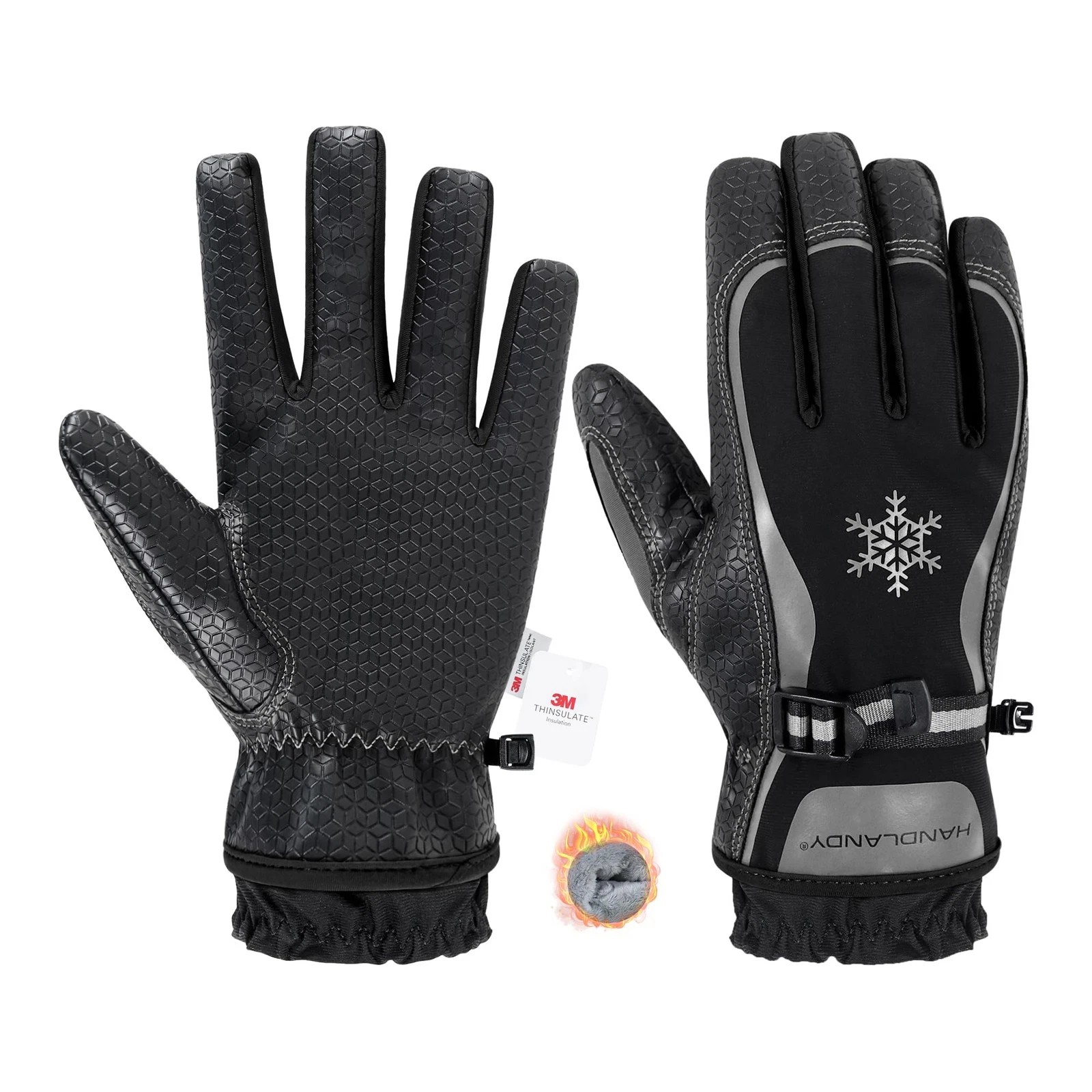 Winter Work Gloves, 3M Thinsulate Waterproof Insulated Gloves, Warm Ski Glove...