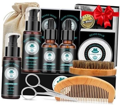  Husband Dad Gifts Beard Kit for Men Care,Cool Stuff Unique Birthday Coffee