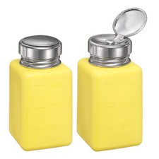 Liquid Dispensers Push Down, Pump Bottle 180ml 6oz  2 PCS  Yellow