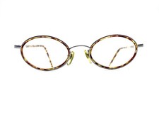 VTG ADRIENNE VITTADINI Brown Silver Oval Glasses AV3014 MSDA 46 20 137