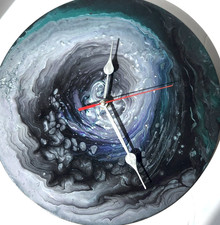 "The Midnight Portal" Unique Hand Painted Handmade Clock - One of a Kind Decor