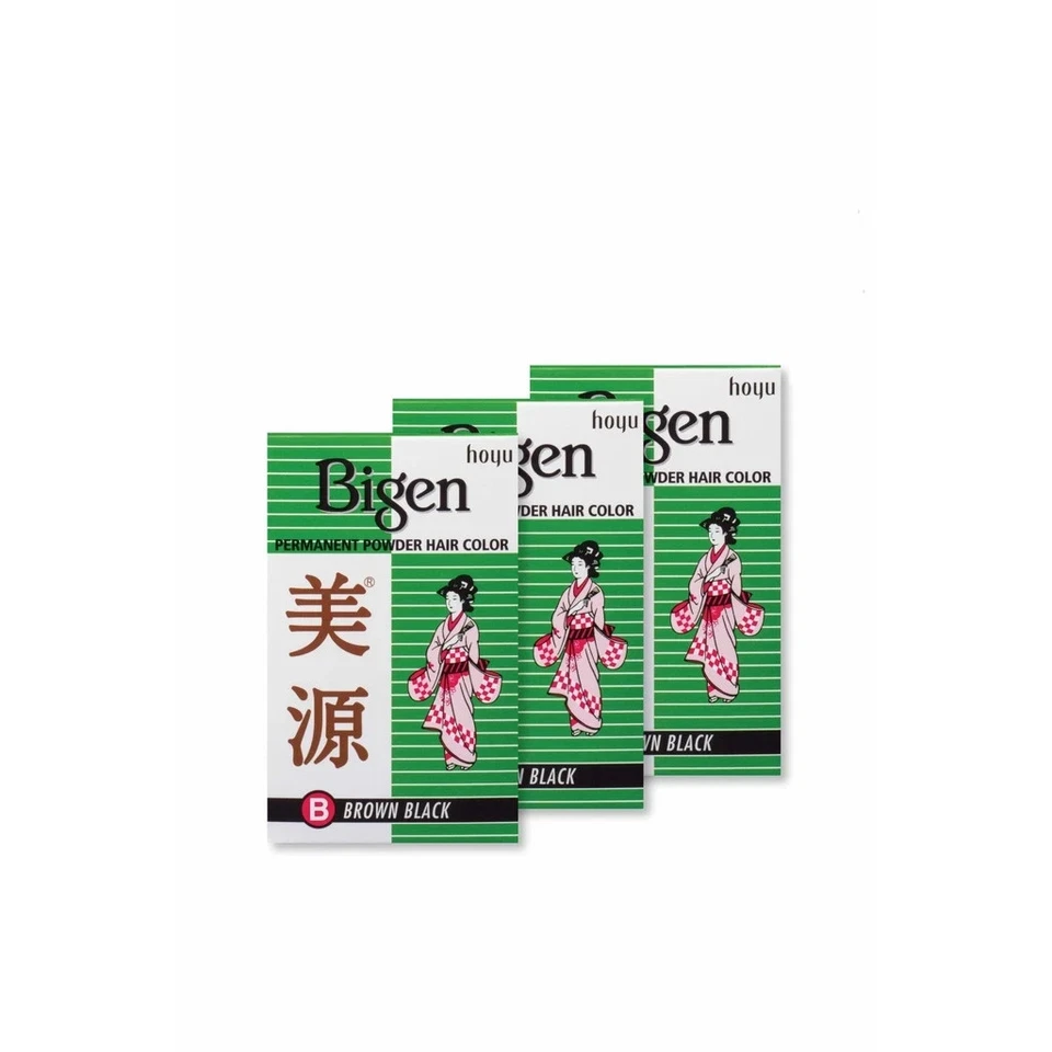 3X Original Bigen Hair Color Powder BROWN BLACK Permanent No Ammonia - 6g Foto 2 de 4