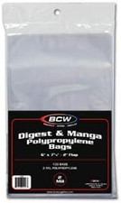 X 100Ct BCW Digest o Bolsas Manga 6 X 7 5 8