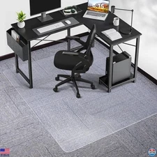 SALLOUS 46" x 60" Heavy Duty Clear Vinyl Chair Mat - Durable Carpet Protector