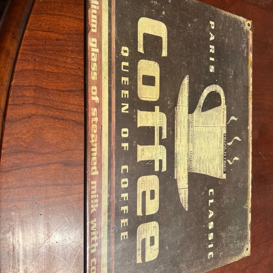 Sign Tin/Metal Paris Classic Queen of Coffee 13.5" x 10.25" - Image 2 of 4