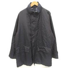 Burberrys Vintage Nylon Coat Charcoal Gray Check Back LY Outerwear